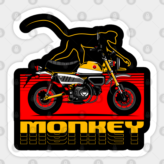 Honda Monkey Yellow Automotive Apparel Sticker TeePublic